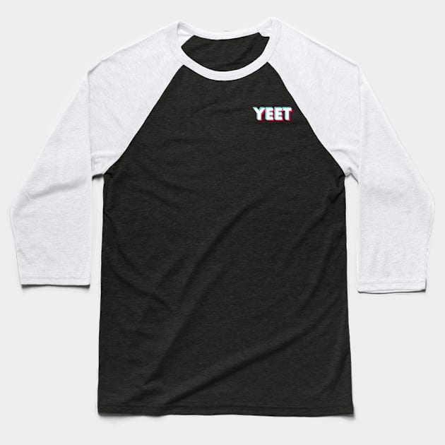 Yeet Glitch White Small Baseball T-Shirt by BeyondTheDeck